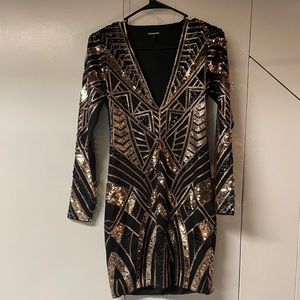 Express sequins part dress